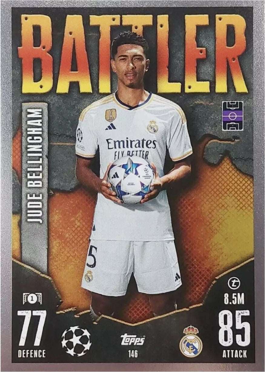 Match Attax 23/24 Jude Bellingham Real Madrid Champions League Battler Foil Card