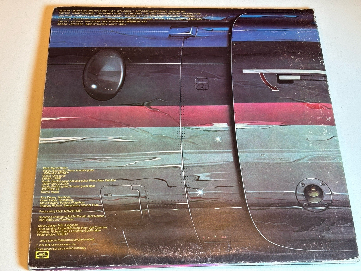 Paul McCartney & Wings Wings Over America Vinyl UK 1976 1st Press 3 LP & Poster