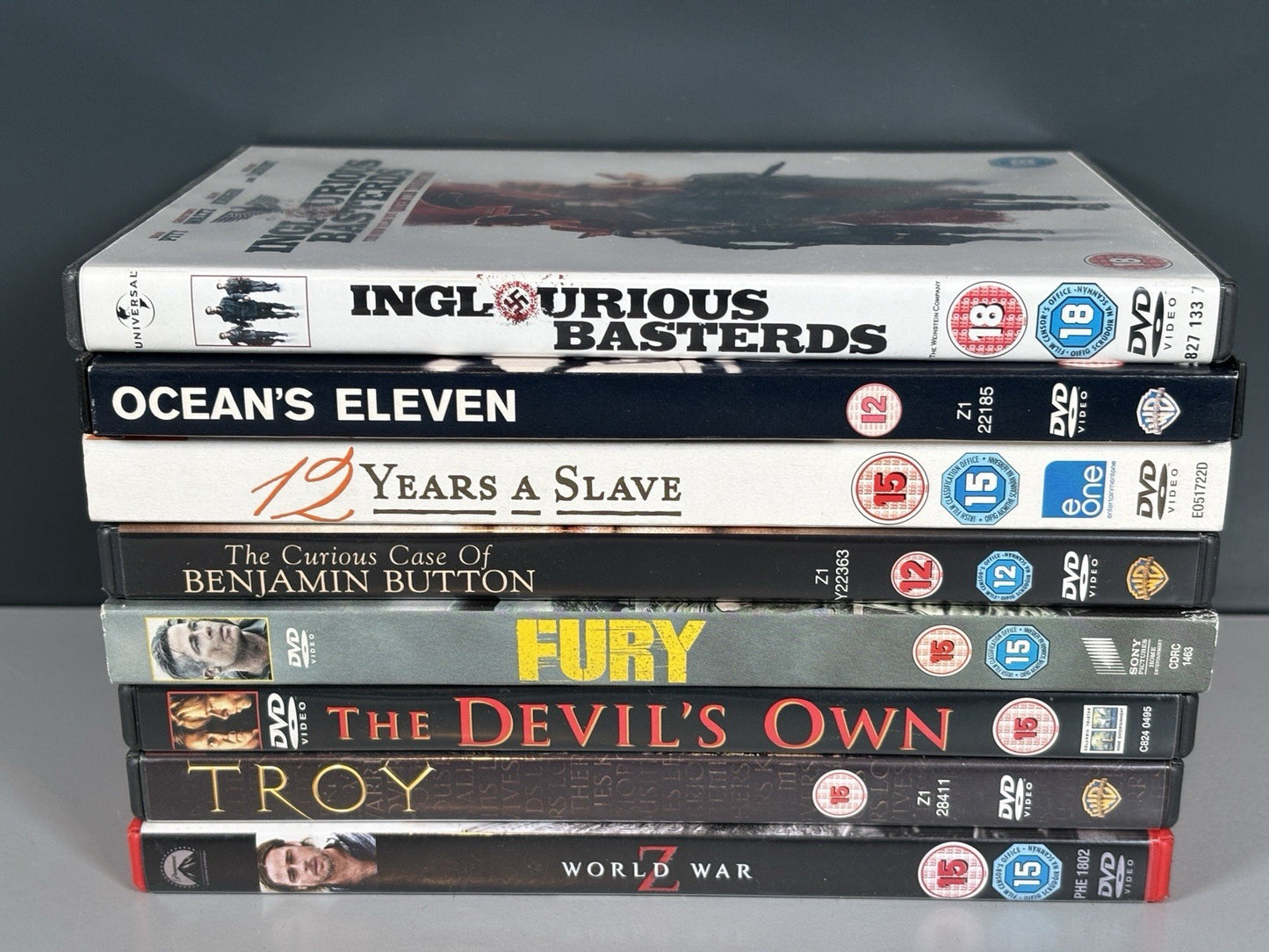 8 x Brad Pitt Dvd Film Bundle