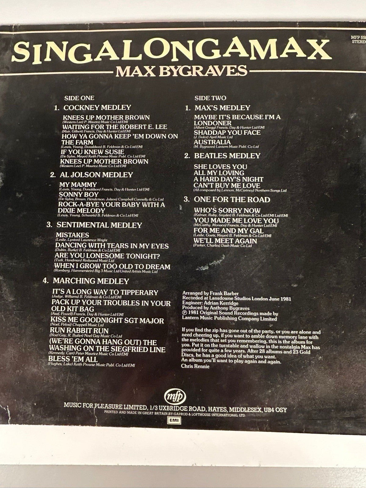 Max Bygraves - Singalongamax - Used Vinyl Record - 97 - F1177z