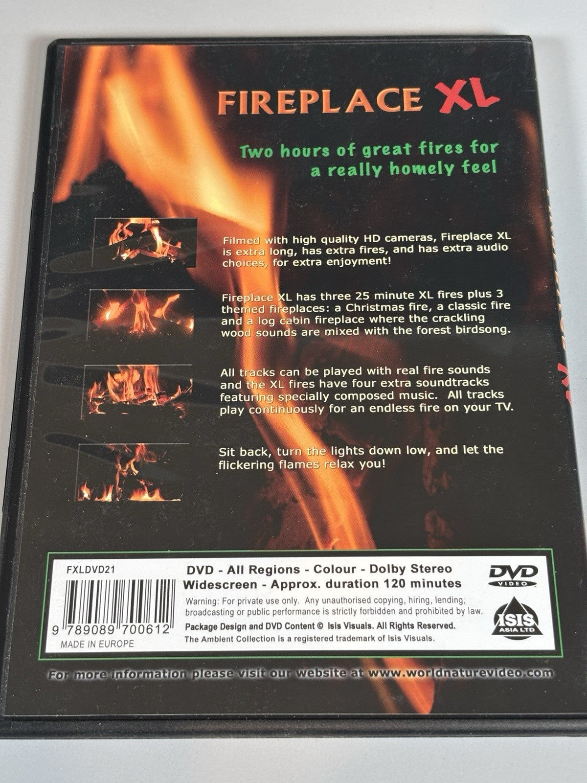 Fireplace XL DVD Soundtracks Real Fire Sounds Music The Ambient Collection