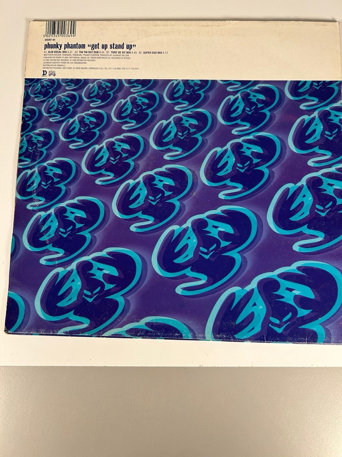 PHUNKY PHANTOM - GET UP STAND UP - 12" VINYL RECORD - 90S DANCE IBIZA HOUSE DJ