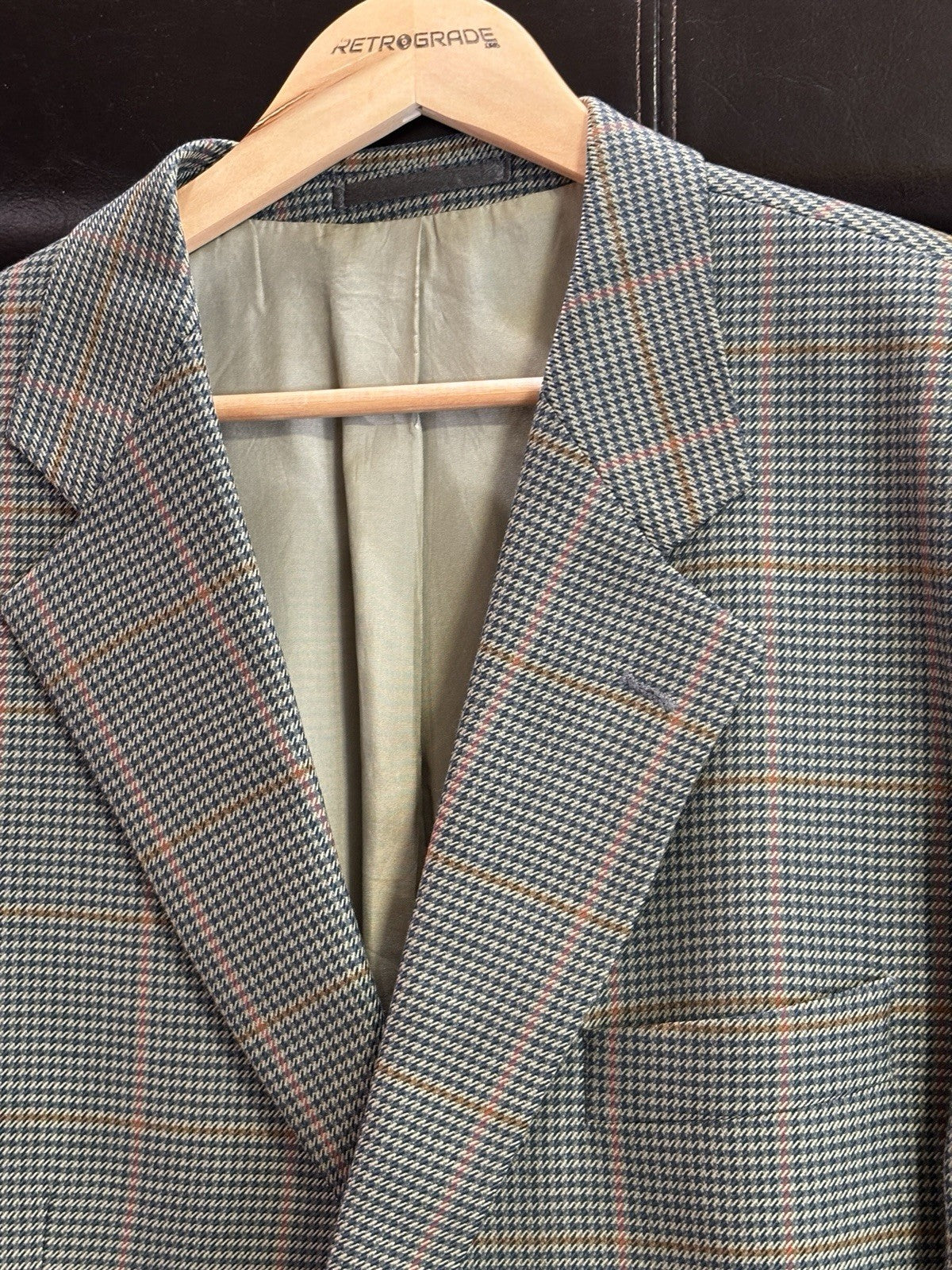 90's Vintage Christiaan Paletty houndstooth plaid classic blazer 44L