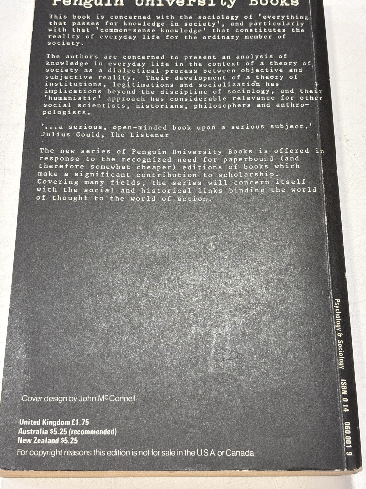 The Social Construction of Reality by Berger, Peter, L. And Luckman, Thomas The