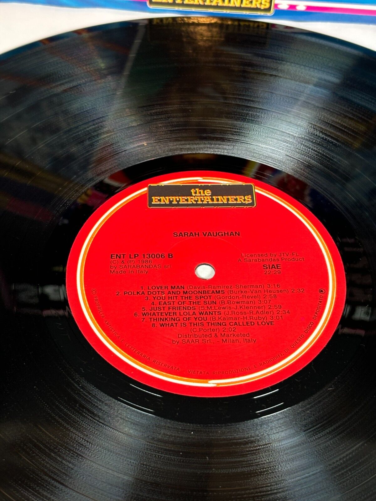 Rare Sarah Vaughan – The Entertainers Vinyl LP Rare