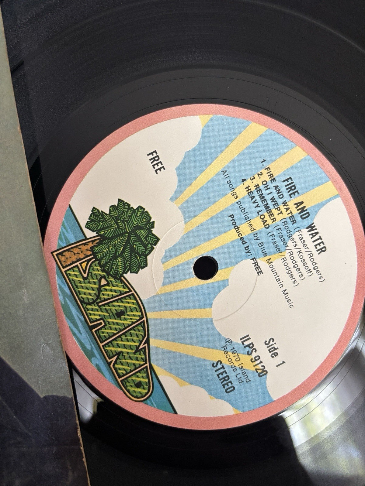 Free - Fire & Water - Vinyl LP UK 1970 Pink Rim Press EX+