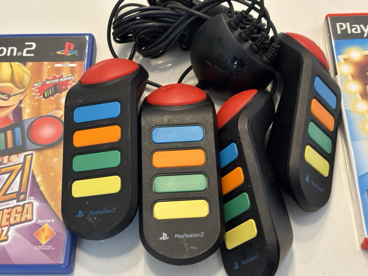 PS2 Buzz Games And Controllers Bundle (Music Quiz And Mega Quiz)