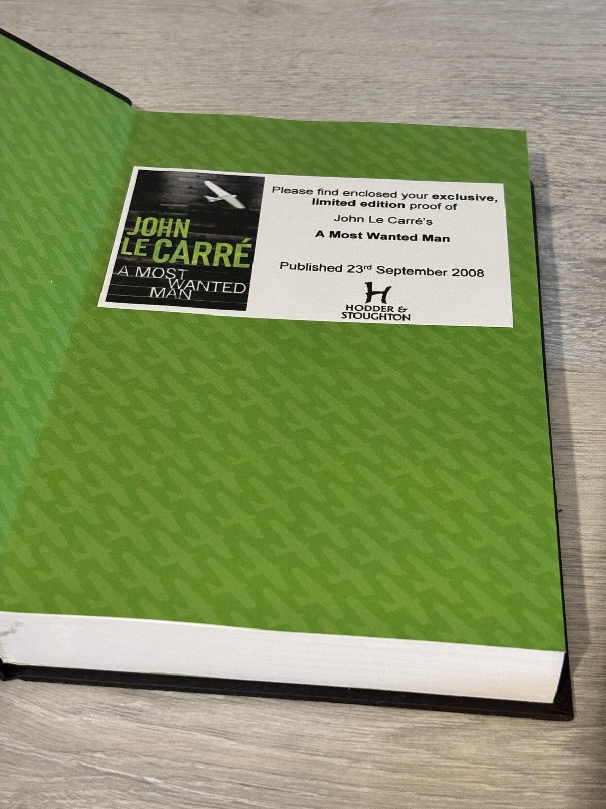 A Most Wanted Man, Carré, John Le, Limited Edition Uncorrected Bound Proof