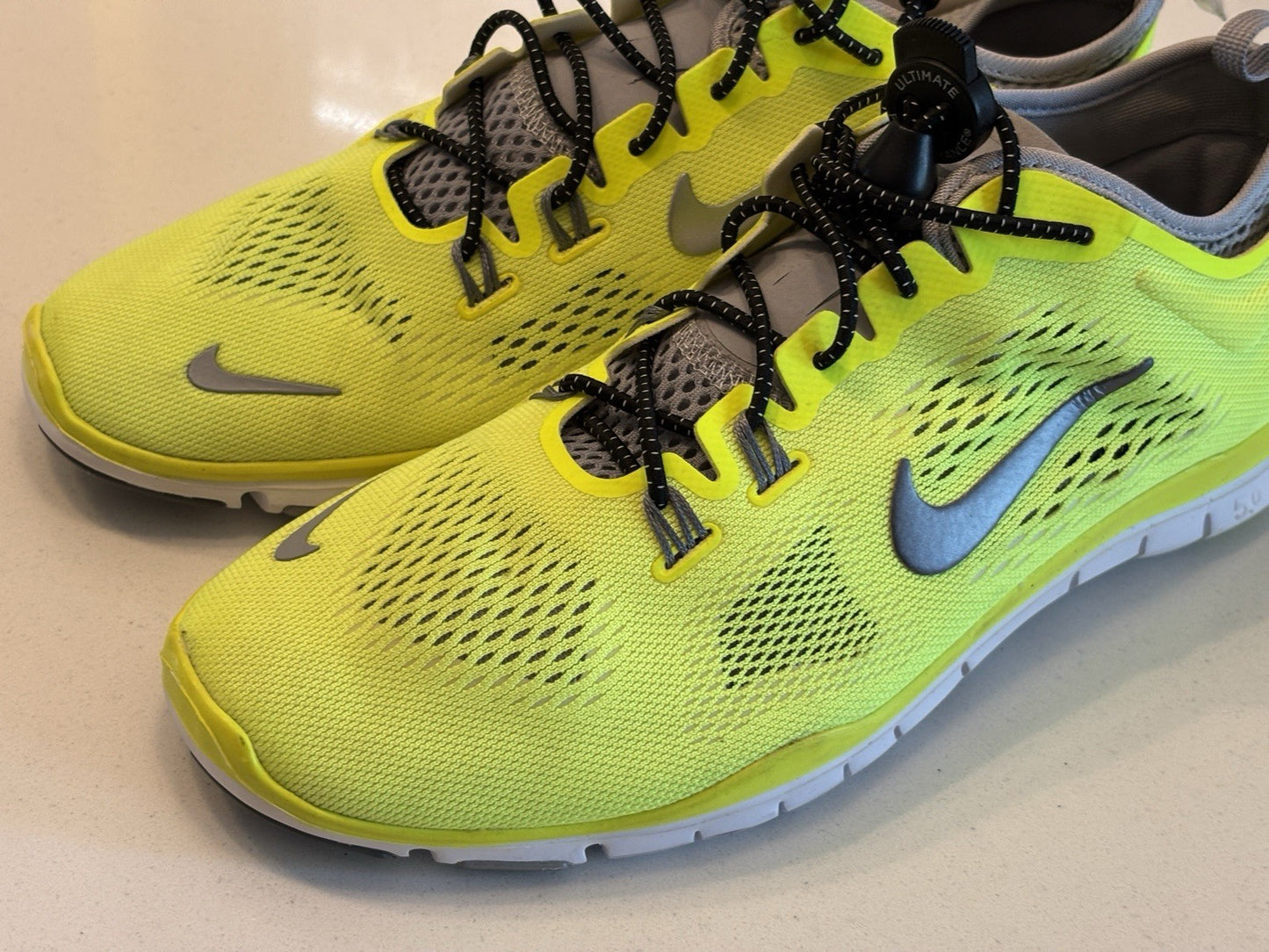 Nike WM Free 5.0 TR Fit 4 Yellow Running Trainers Size UK 6