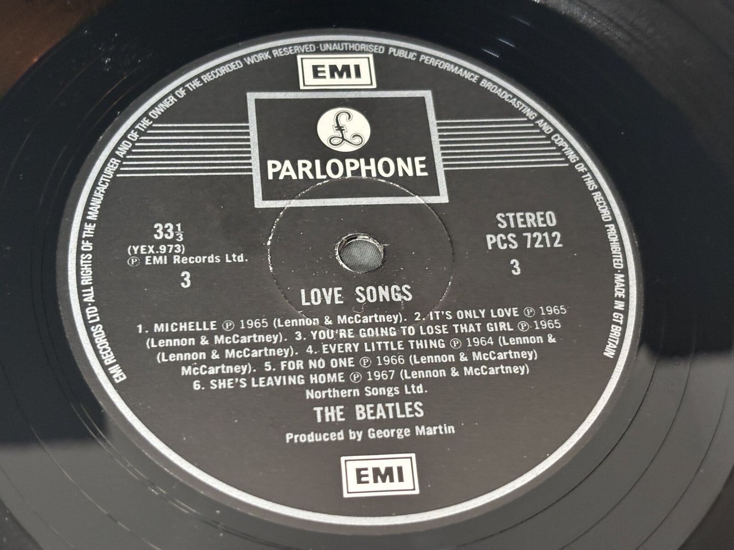 THE BEATLES love songs LP PCSP 7211, vinyl, album, compilation