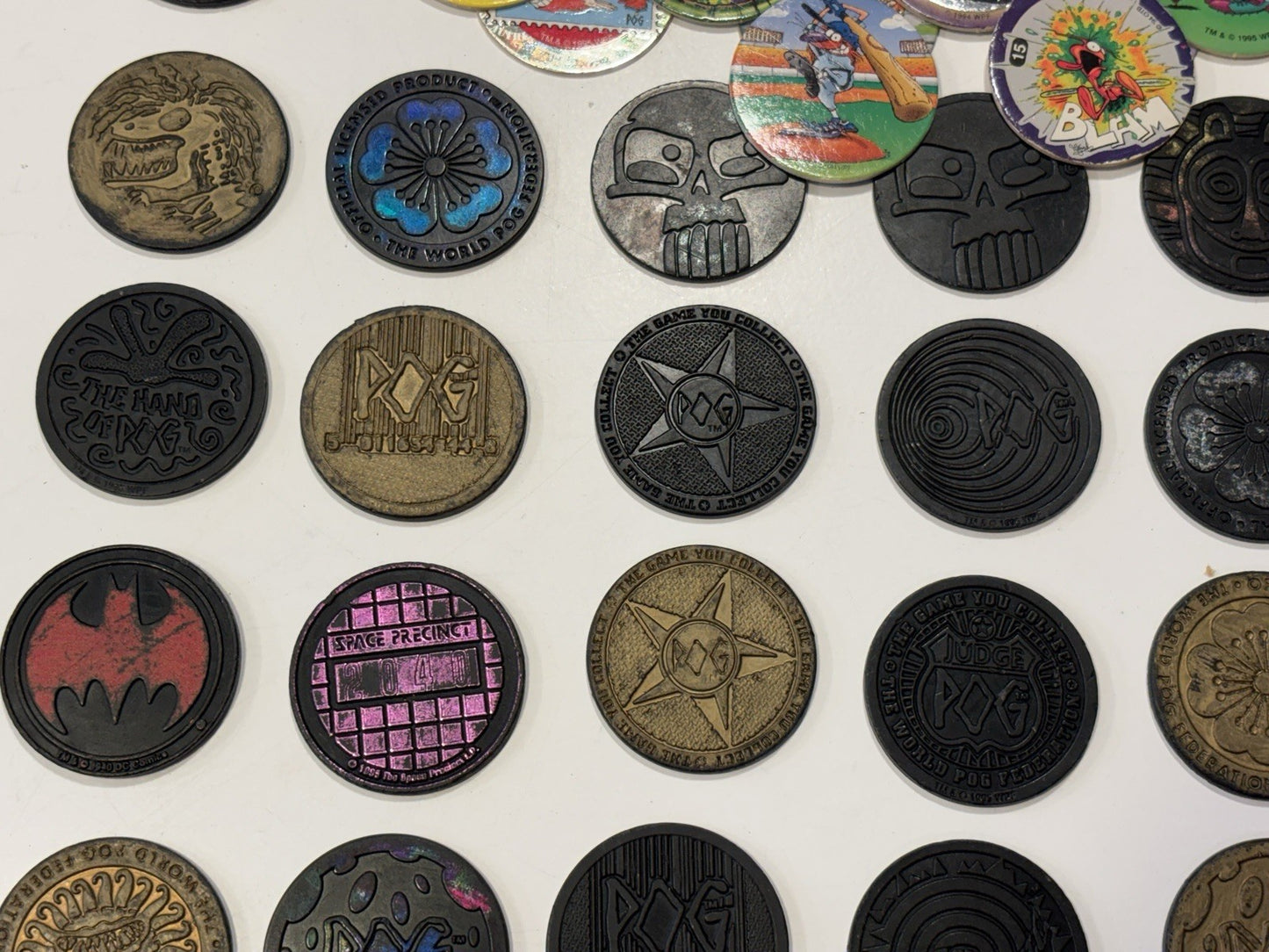 Huge 90’s Pog Collection Including 37 Slammers Pogs Pogz