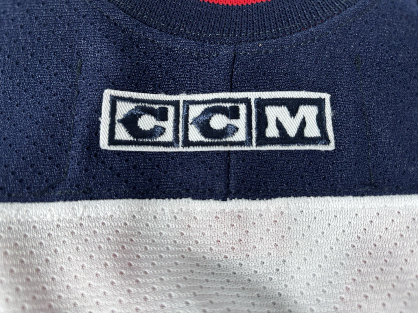 Vintage CCM Columbus Blue Jackets NHL Youths L/XL Air-Knit Hockey Jersey Canada