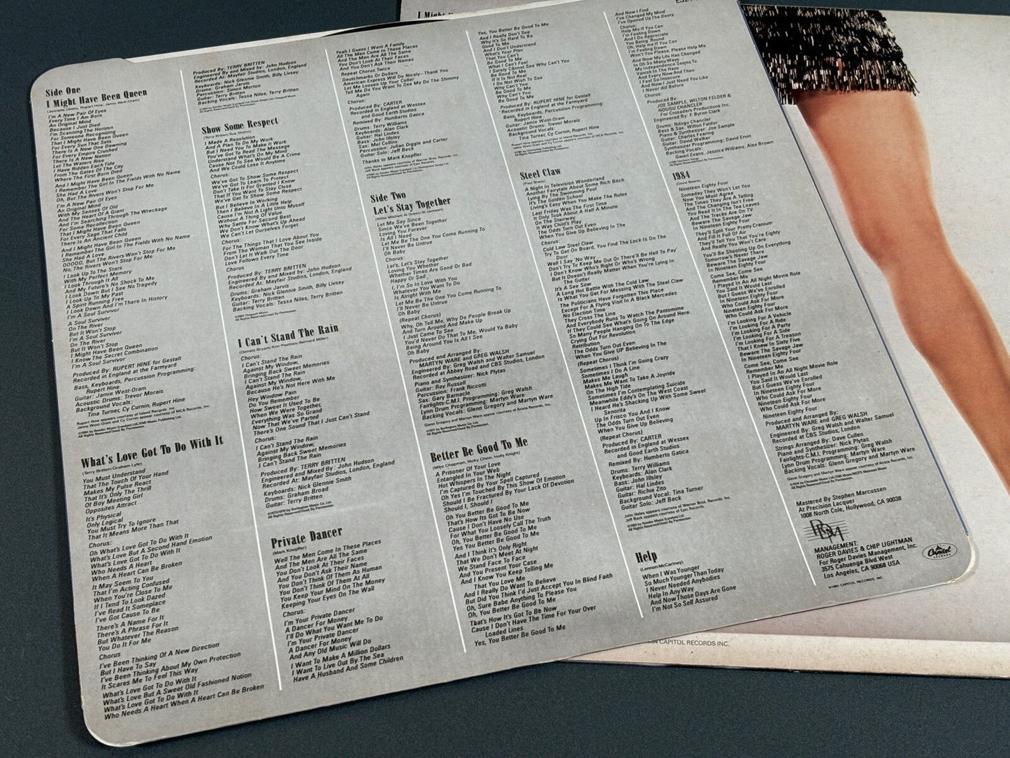 TINA TURNER private dancer, vinyl & inner