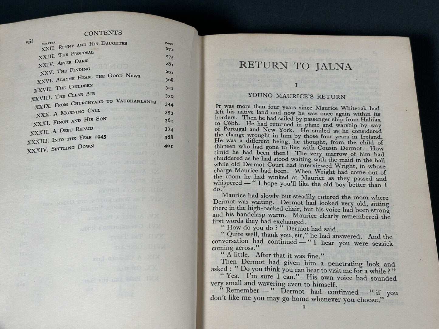 RETURN TO JALNA MAZO DE LA ROCHE 1st EDITION 1948 MACMILLAN COMPANY OF LONDON