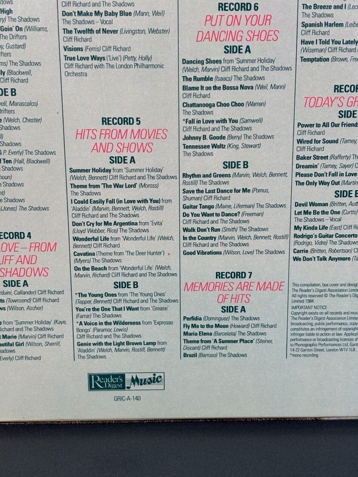 Bundle 8x Cliff Richard Vinyls (including 2x Double, 1x 8 LP Box)