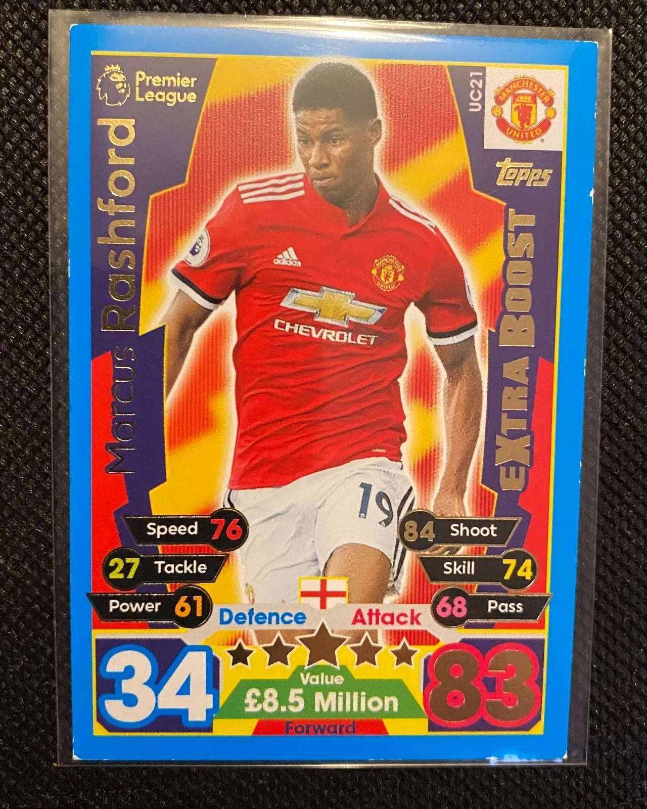 Match Attax Extra 2017/2018 Marcus Rashford Man Utd Extra Boost Card UC21 Topps