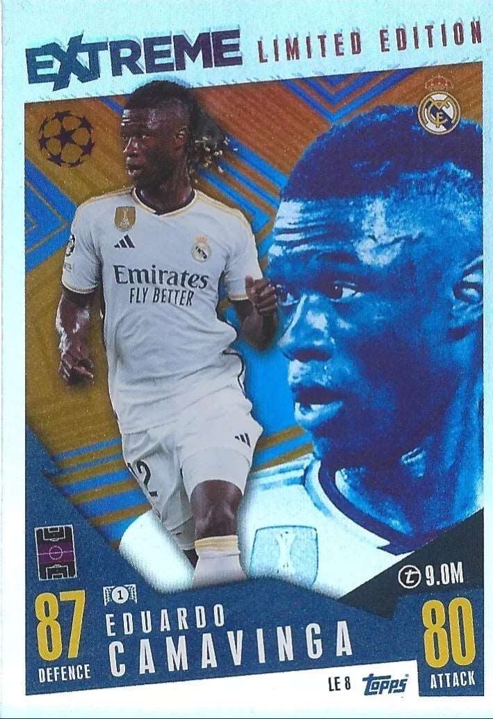 Match Attax Extra 23/24 Eduardo Camavinga Extreme Limited Edition Trading Card