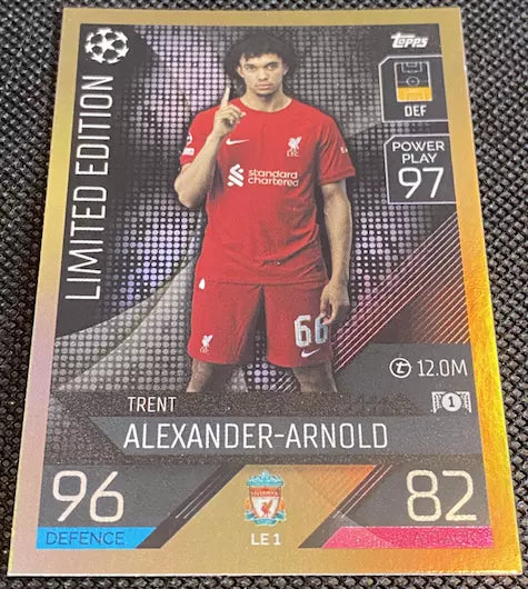 Topps MATCH ATTAX Trent ALEXANDER-ARNOLD Limited Edition LE1