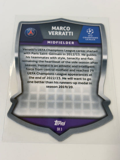 Marco Verratti Pro Elite Chrome Shield SH 3 - Match Attax 2023 / 2024 23 24 Rare