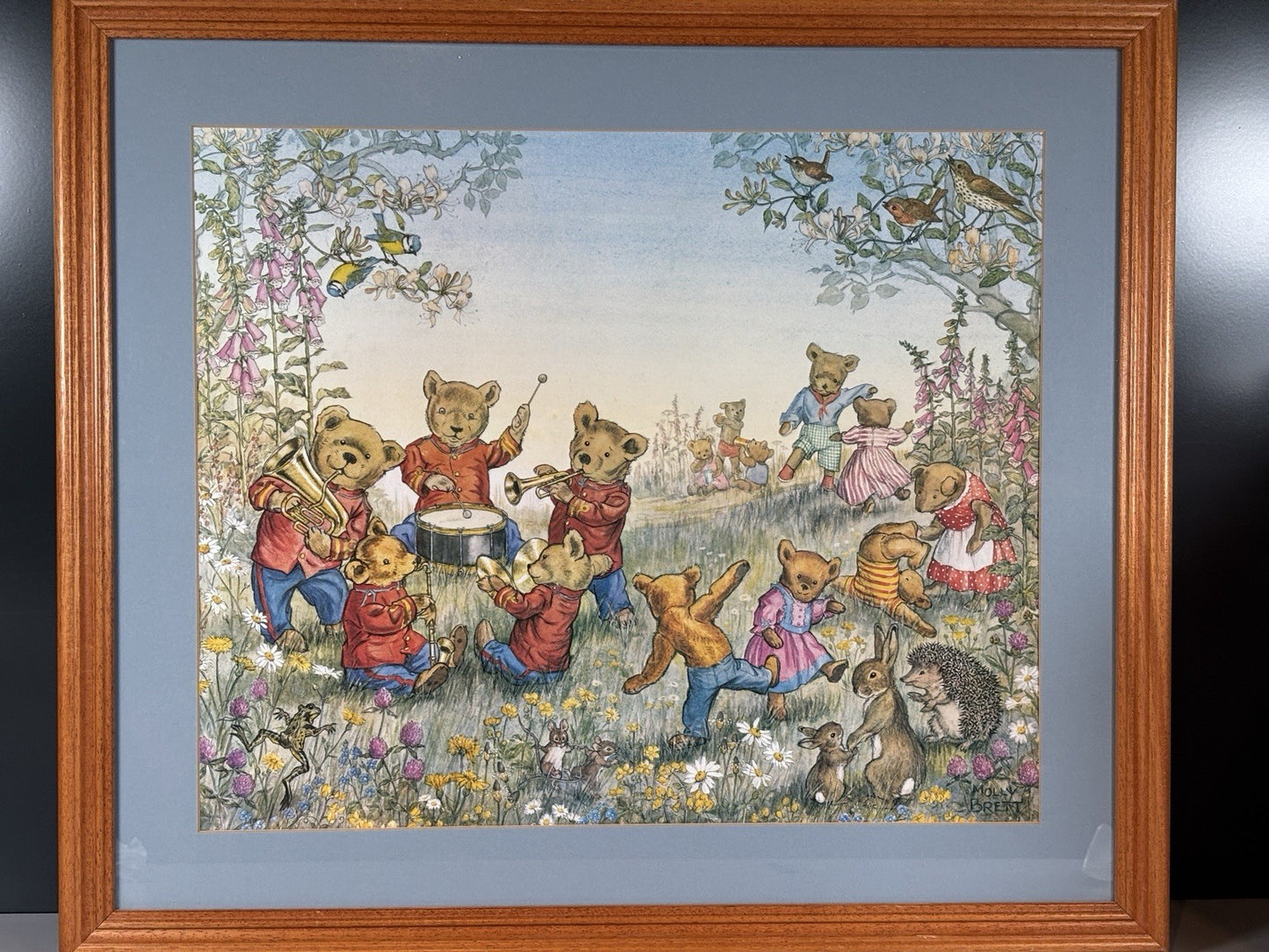 Vintage Molly Brett Teddy Bear Band Childrens Large Print Nursery Picture Frame
