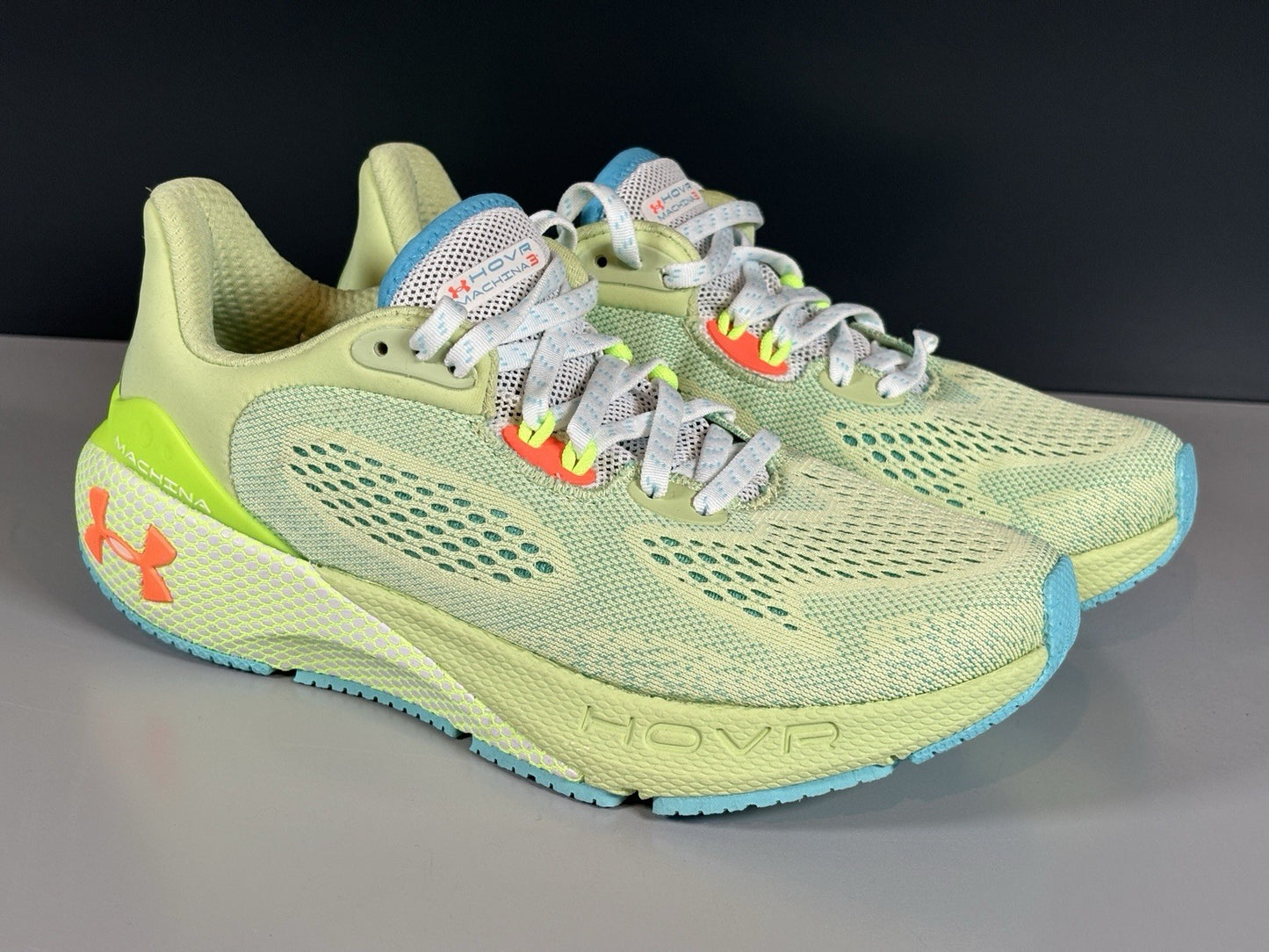 UNDER ARMOUR Womens Green Blue Hovr Machina 3 Size UK 4 US 6.5 BRAND NEW