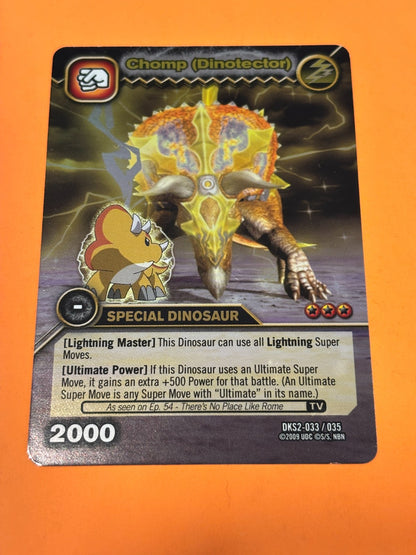 DKS2 033/035  CHOMP (DINOTECTOR)  Dinosaur King Gold Rare Foil Trading Card 2009