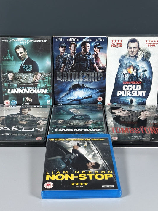 Liam Neeson 7x DVD/Blu-Ray Bundle Action Pack