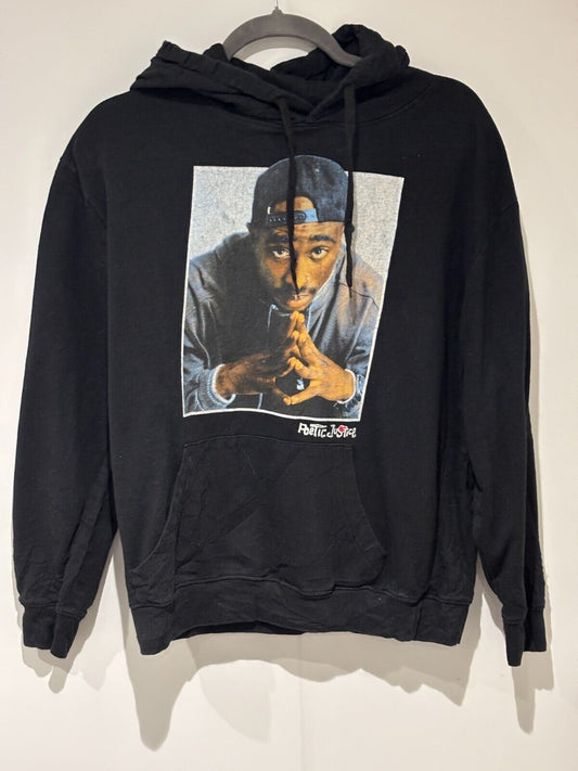 TUPAC POETIC JUSTICE BLACK HOODIE Size Medium VINTAGE