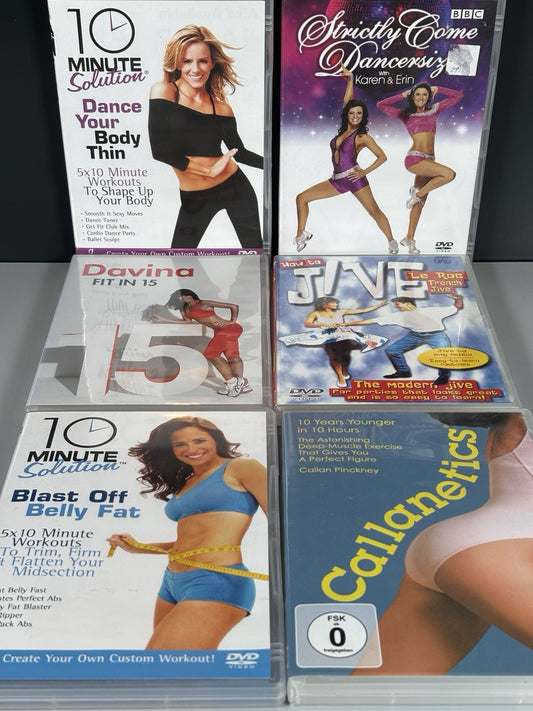 6x Fitness Workout Dvd Film Bundle