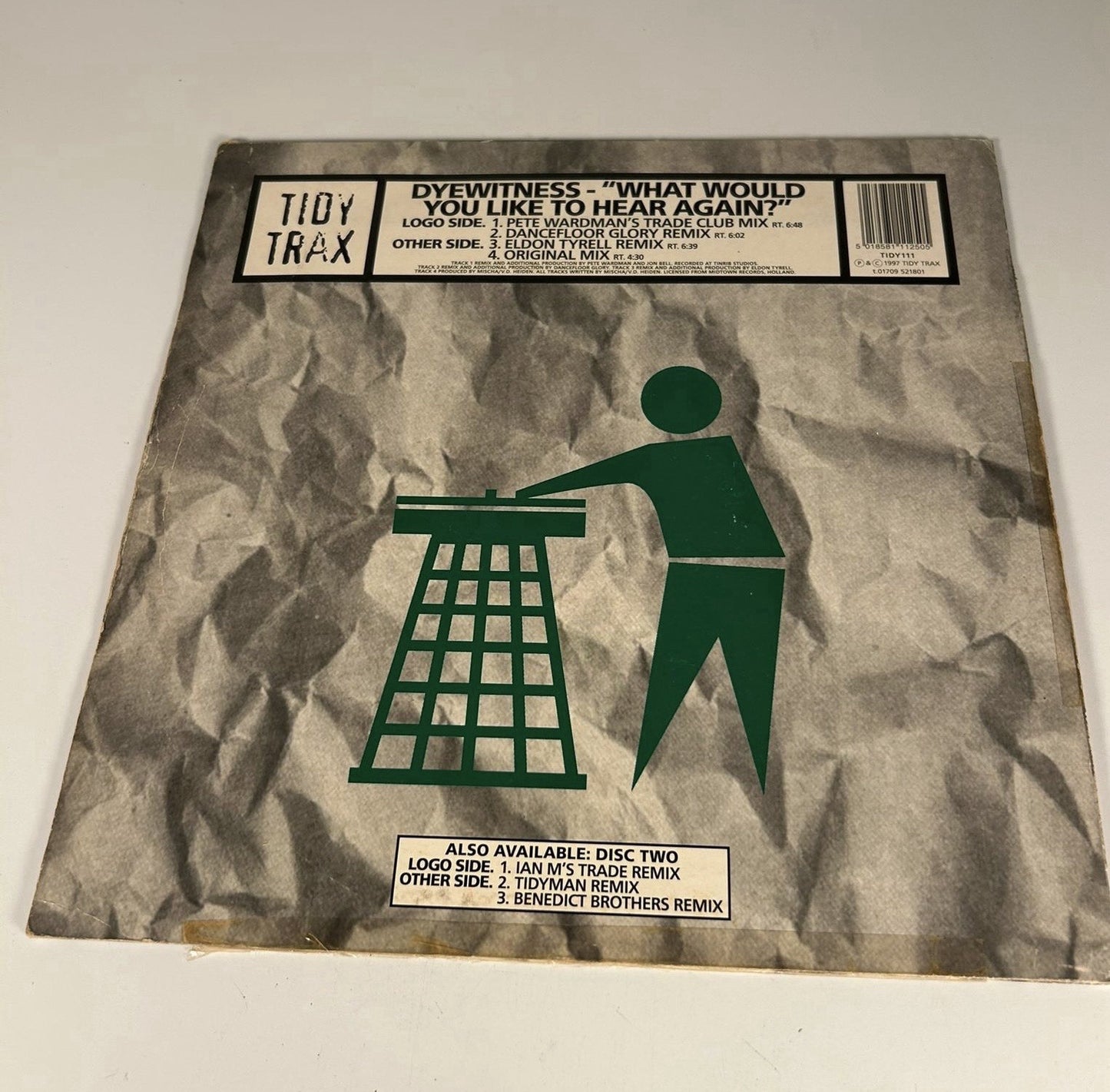 Dyewitness - What Would You Like to Hear Again? Vinyl Disc One - Tidy Trax