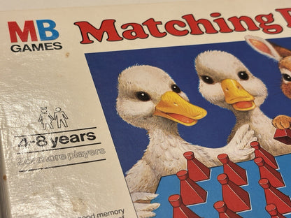 Matching Pairs Board Game MB 100% complete 1980 Children's Memory Game
