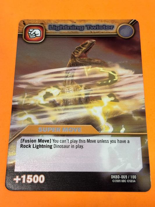 DKBD 069/100 LIGHTNING TWISTER 'Move' Dinosaur King Super Rare Foil Trading Card