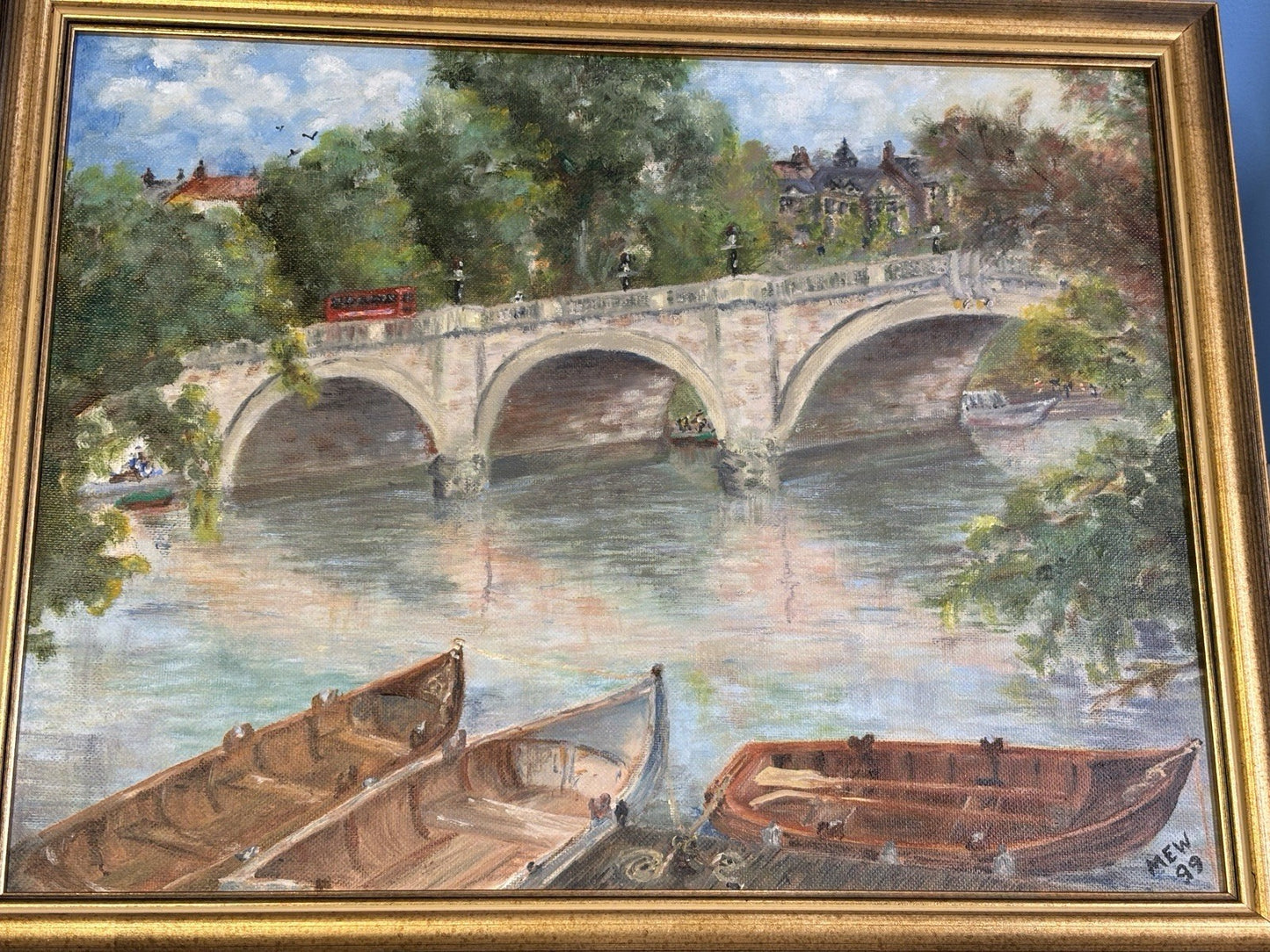 Richmond Bridge Oil Painting- Signed Mew 99
