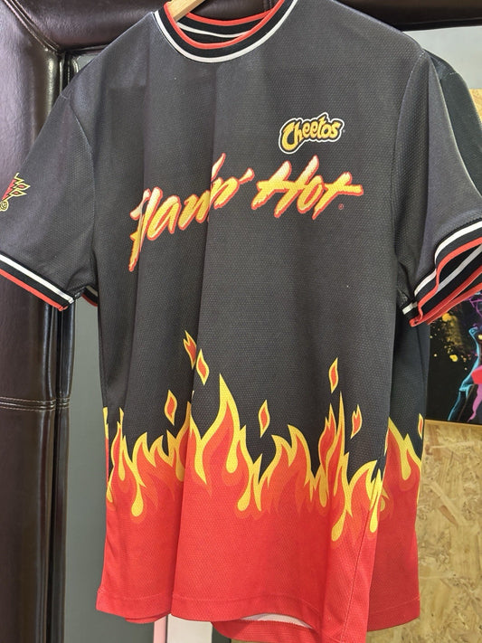 Cheetos Flamin Hot Black Red Short Sleeve Graphic T-Shirt Size M