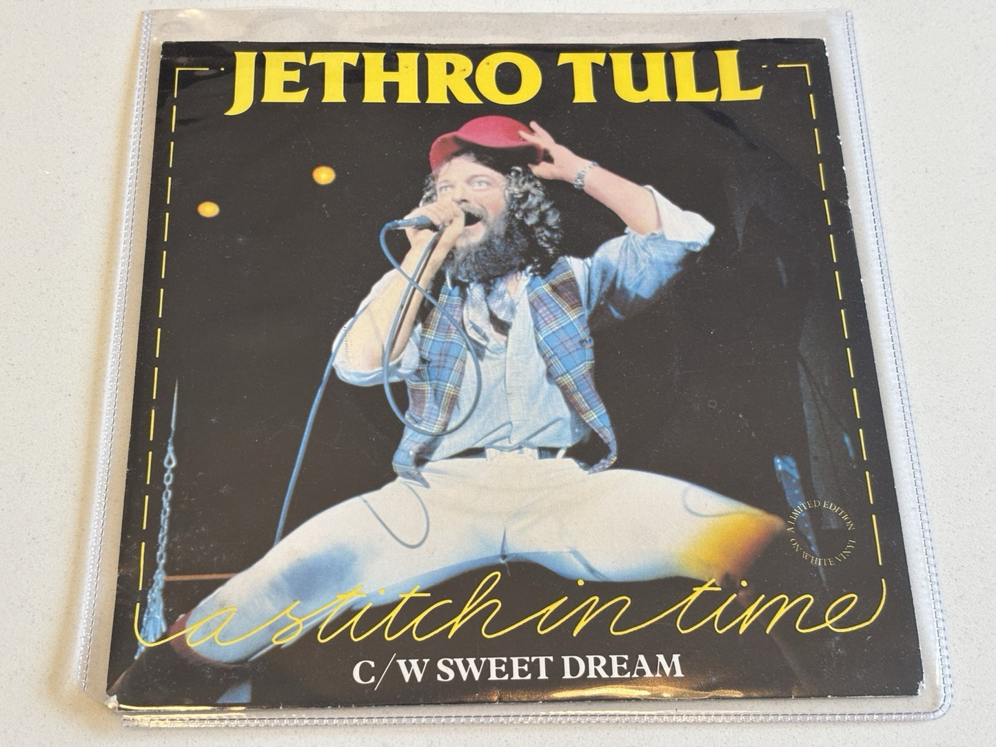 JETHRO TULL – A STITCH IN TIME (1978 UK PRESSED 7"  WHITE VINYL SINGLE)