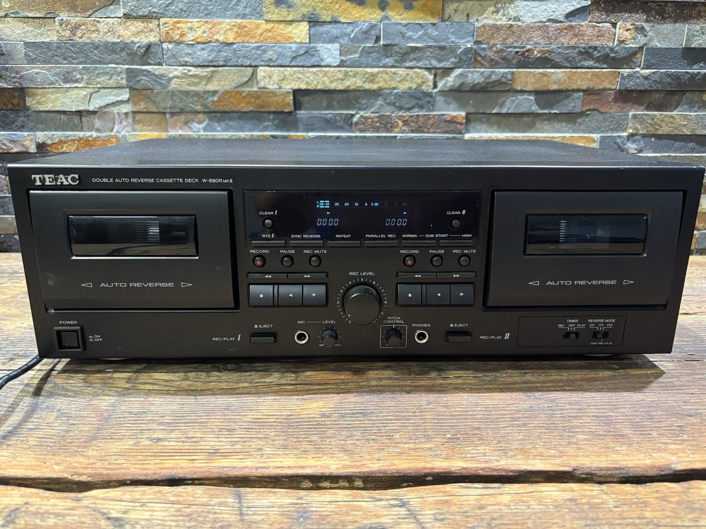 TEAC W-890R MK II Double Auto Reverse Cassette Deck Black