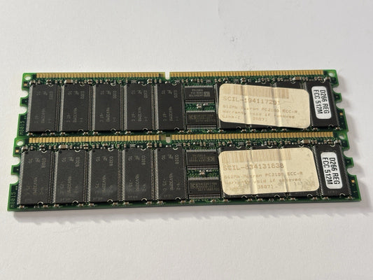 2x Micron PC2100 512MB D266 REG FCC 512M SDRAM Computer Memory RAM