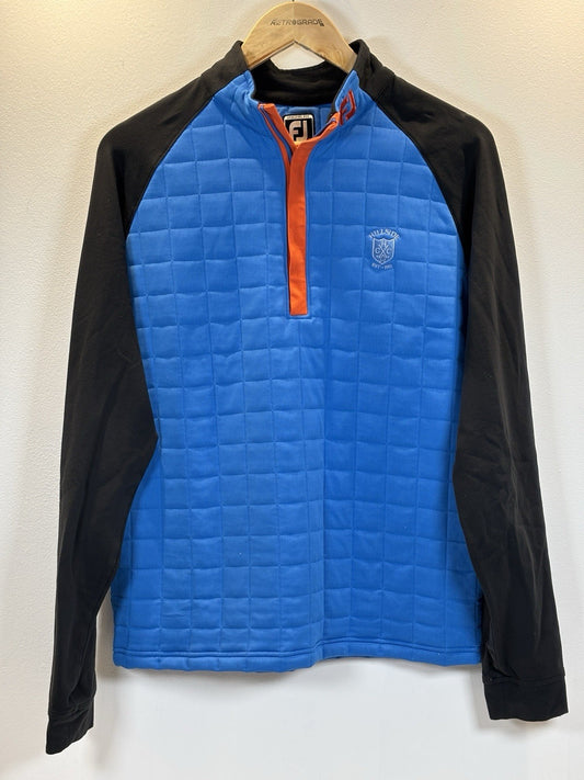 FOOTJOY QUILTED CHILLOUT HILLSIDE GOLF PULLOVER SAPPHIRE / BLACK Size Medium