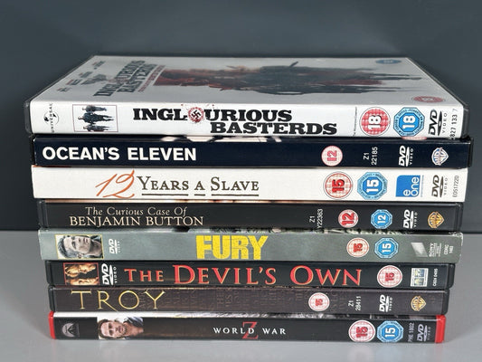 8 x Brad Pitt Dvd Film Bundle