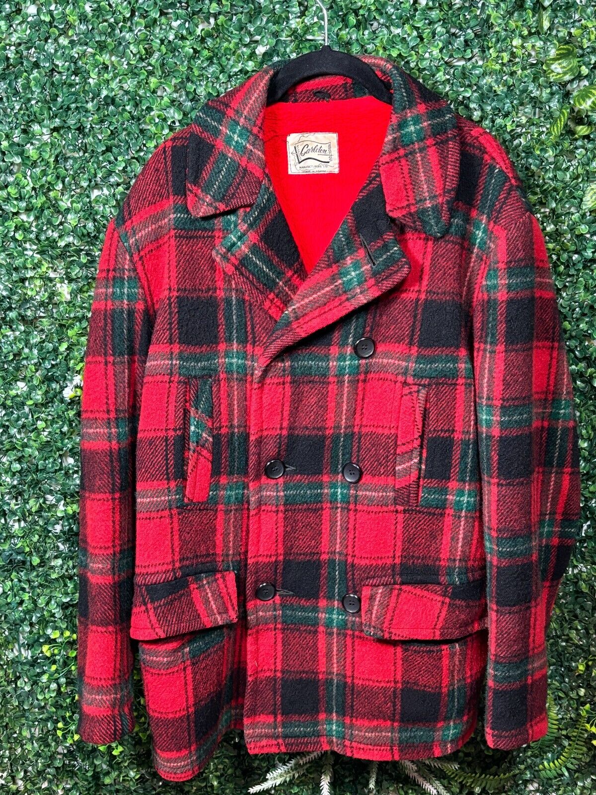Vintage 1960's Carleton Lumberjack Plaid Jacket Carleton Manufacturers - Large