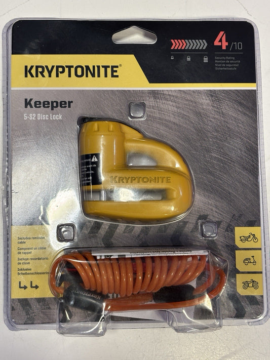 Kryptonite Keeper 5-S2 disc lock - with cable - yellow