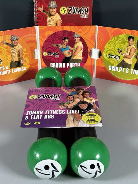 Zumba Fitness Toning Sticks Set Of Two 1lb Sticks 4x DVD’s