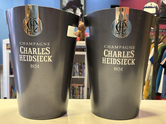 2x Champagne Ice Bucket Charles Heidsieck French Aluminium Rare