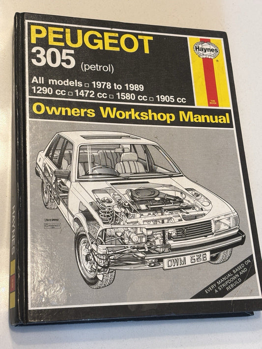 Vintage Haynes Peugeot 305 1978(Petrol) - 1989 Owners workshop Manual