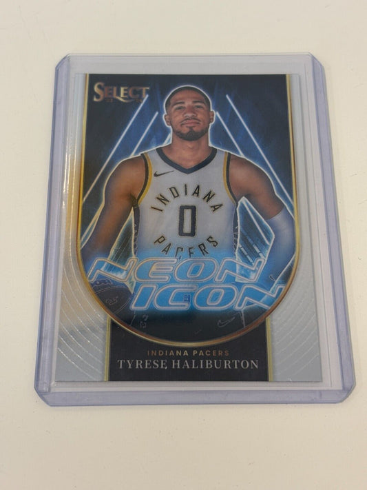 2023-24 Panini Select Tyrese Halliburton Neon Icon Silver Prizm Indiana Pacers