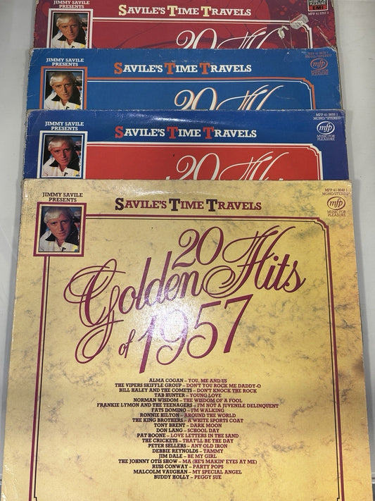 4x 20 GOLDEN HITS 1957, 1965, 1966, 1967 SAVILE’S TIME TRAVELS - VINYL 12" LP x4