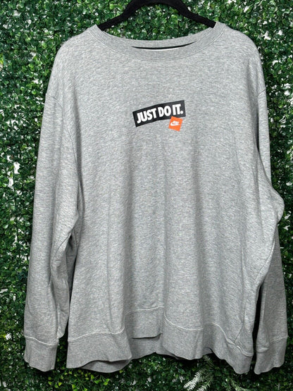 NIKE JUST DO IT Men's Grey Sweatshirt XL Sports Crew Neck