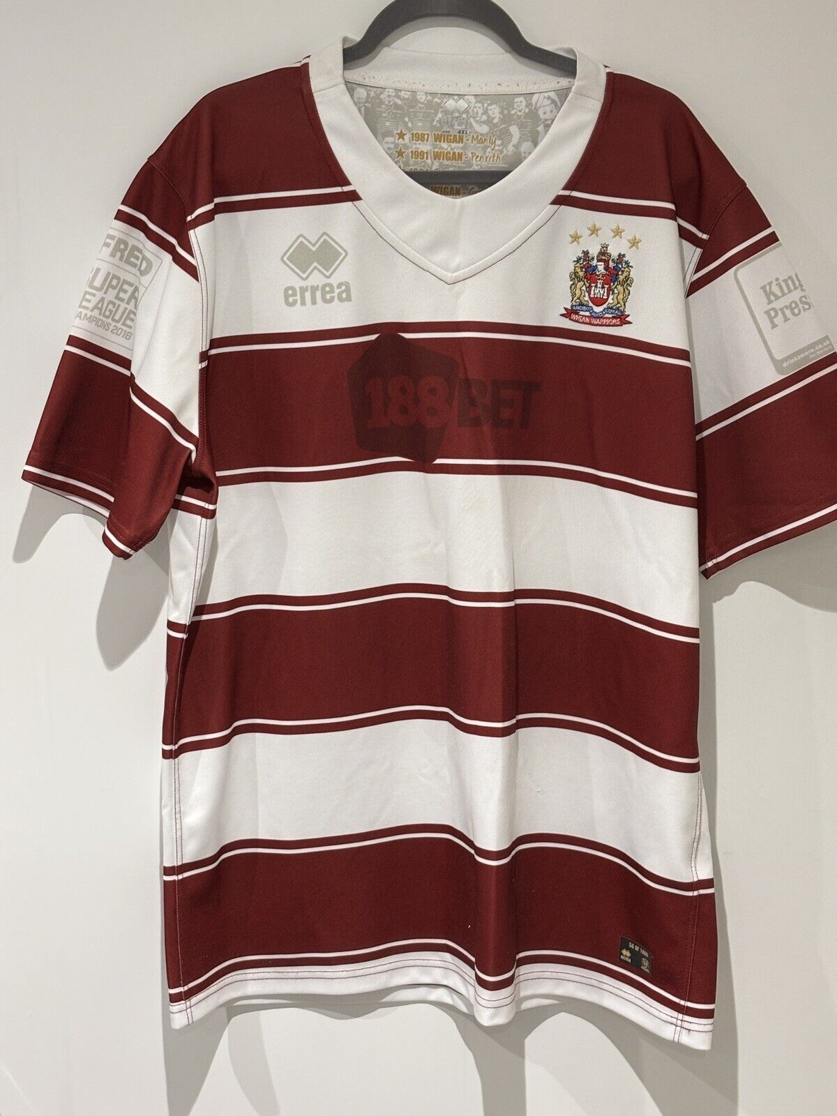 4800/976 Errea Home Rugby Shirt Wigan Warriors Limited Edition 451/1000