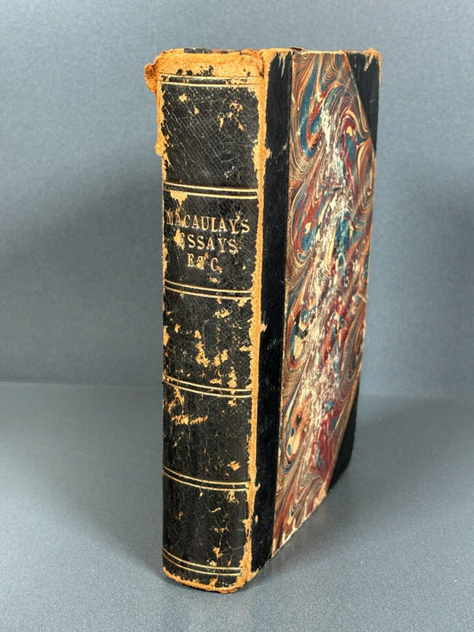 Macauleys Essays Etc. Originally Owned by William Henry Cox Boswell 1874