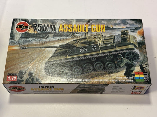 Airfix 1:72 75mm Assault Gun Tank Plastic Model Kit NEW